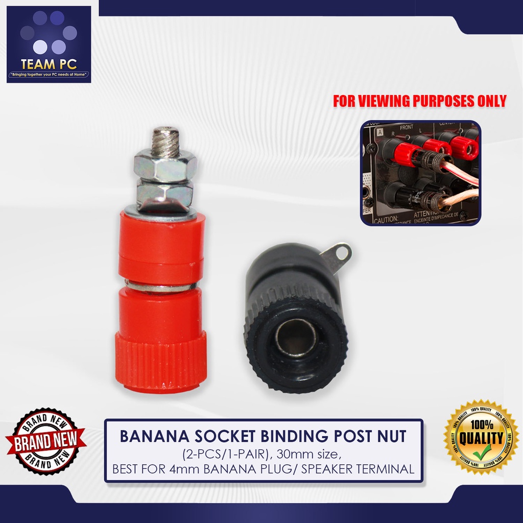 BANANA SOCKET BINDING POST NUT (2PCS/1PAIR), 30mm size, BEST FOR 4mm