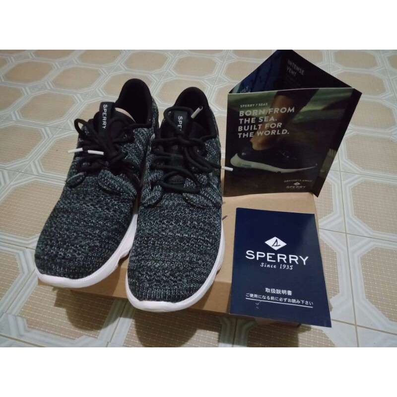 Sperry Rubber Shoes Knit Taupe Black MALL PULL OUT Shopee