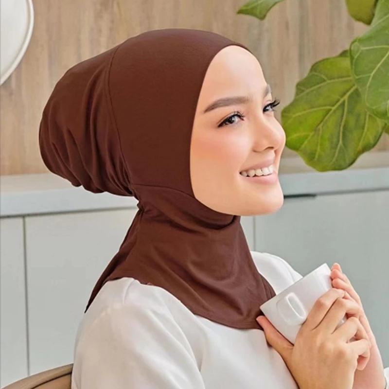 New Soft Stretchable Muslim Sport Inner Hijab Caps Underscarf Hats High Quality Solid Color