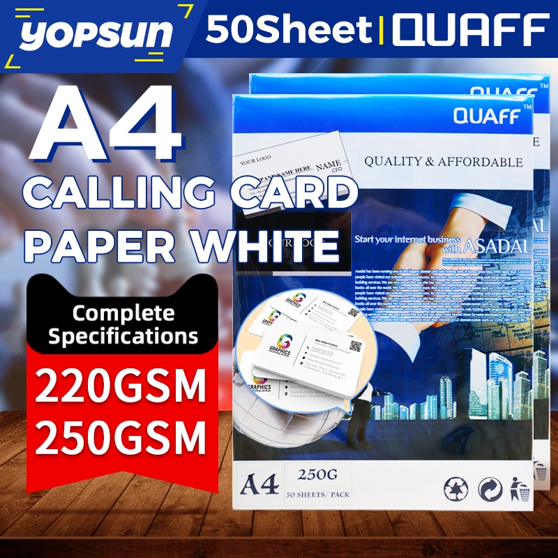 Double Side Matte Calling Card Paper A4 50sheets Quaff Brand | Shopee ...