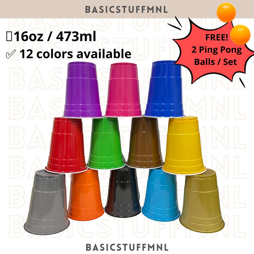 16oz Disposable Red Cups Pink Blue Party Cups 12 colors FREE Ping Pong