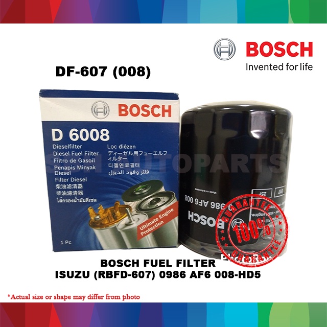 Bosch FUEL FILTER DF607 (008) ISUZU TROOPER, ELF Shopee Philippines