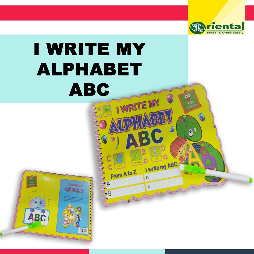 Small Reusable I Write my Alphabet and Numbers with Free Marker - 8x7 ...