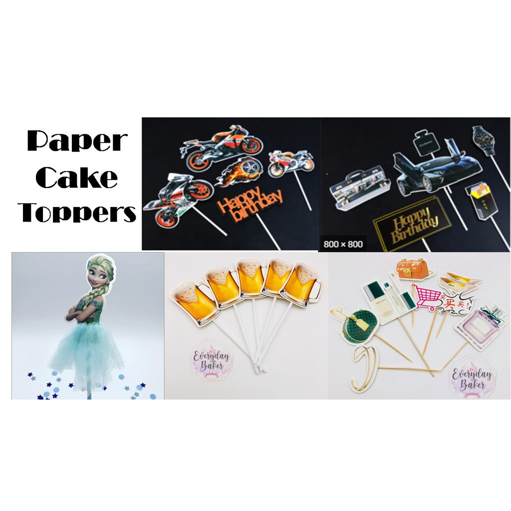 EVERYDAY BAKER -Paper Cake Topper - Elsa/Women's Theme/Men's Theme ...