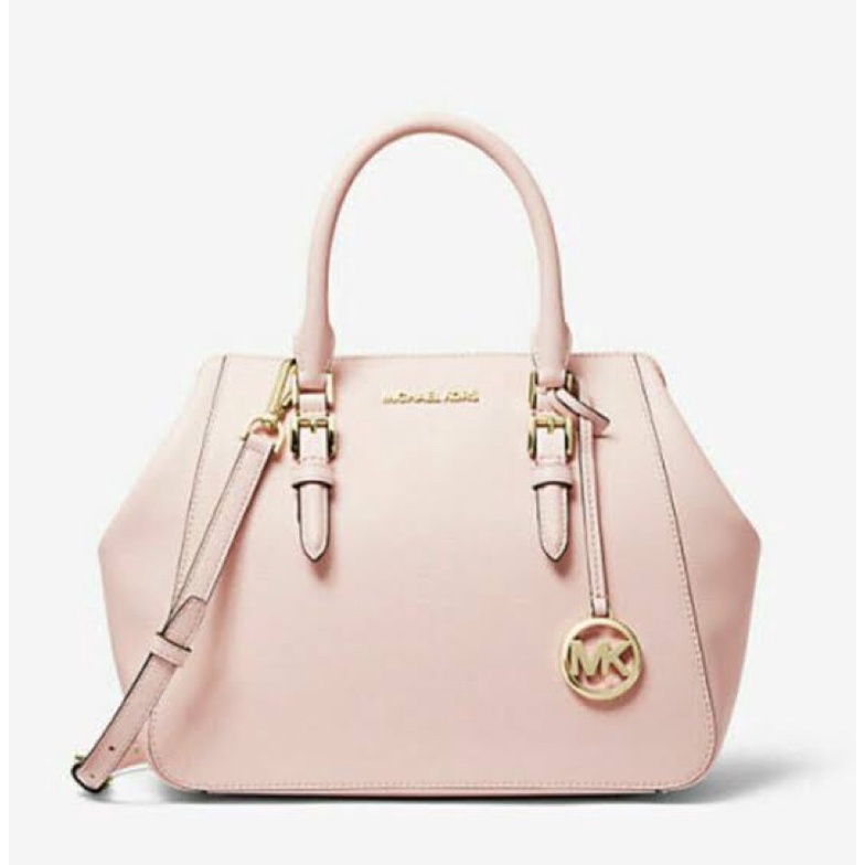 MICHAEL KORS CHARLOTTE ZIP TOTE SHOULDER BAG PURSE MK PINK LIGHT POWDER  BLUSH