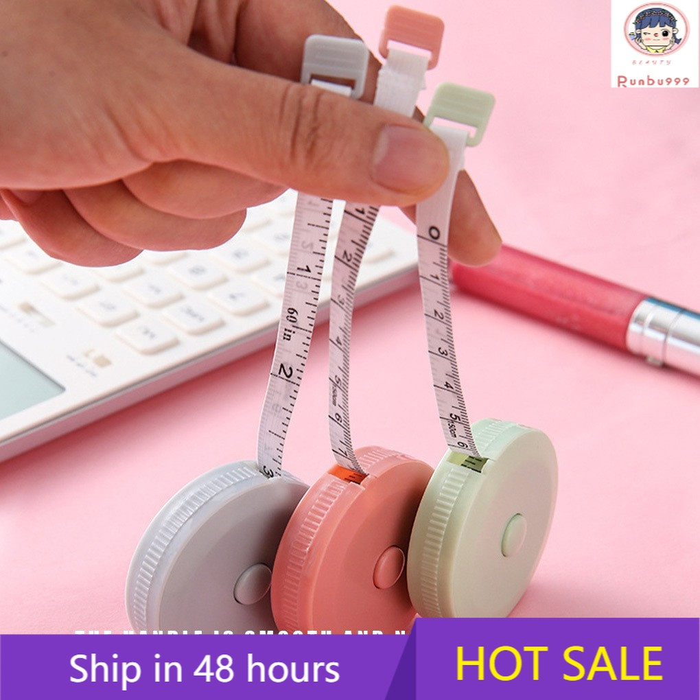 Soft Tape Measure 1.5m Retractable Ruler Button Portable Waist Measuring Tape Measure, Blue