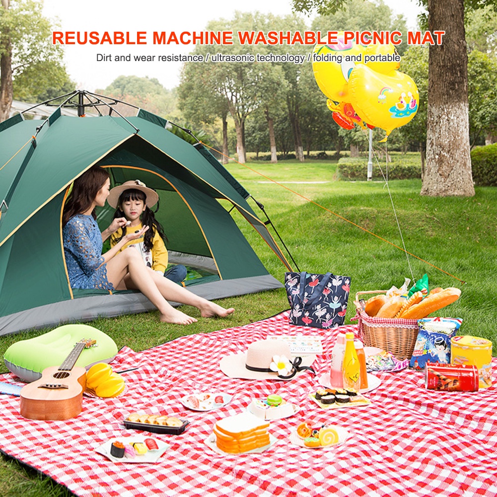 Picnic Blanket Beach Blanket  Polar Fleece Thickened Outdoor Picnic Blanket  200x200cm Spring Picnic Tent Mat  Used For Beach  Camping  Hiking And Gr