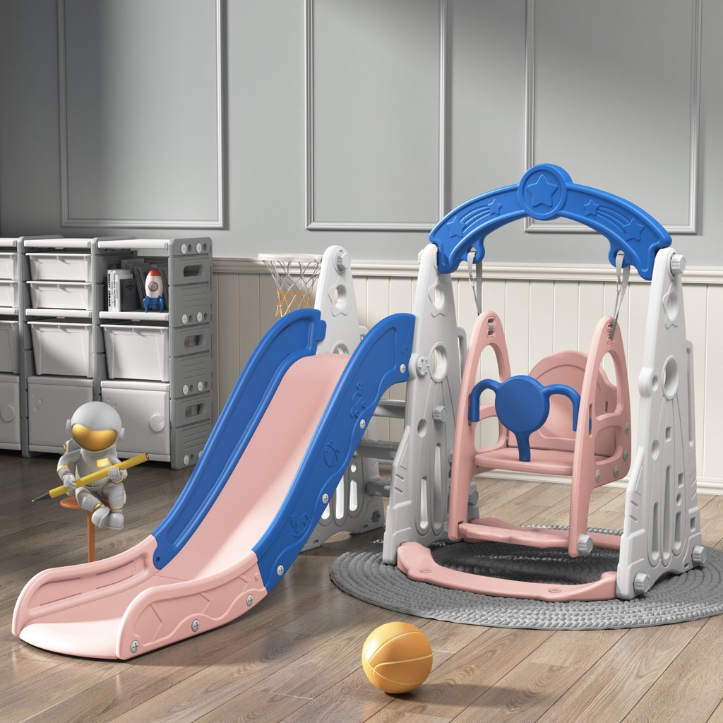 BYJ Rocket Swing and Slide Set Indoor and Outdoor Play Set Playground ...