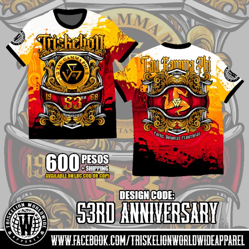 tau gamma 2022 phi 53rd anniversary fratshirt | triskelion worldwide ...