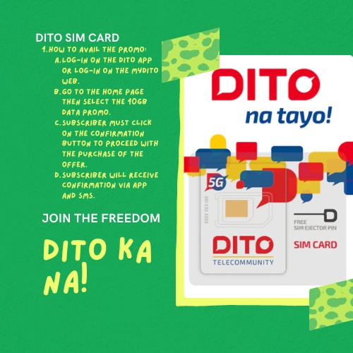 DITO Vanity SIM Card With 199 Load 1GB 4G/5G Network Super Fast DITO