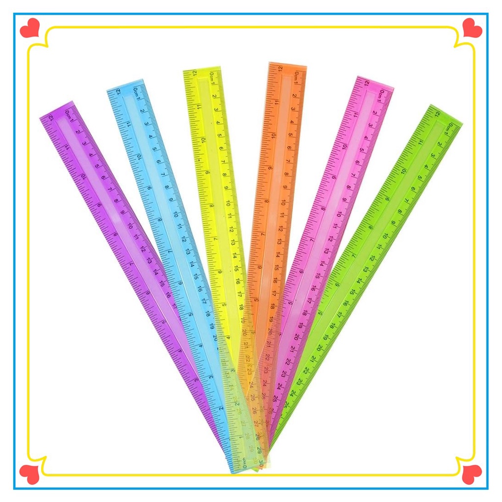 Mr. Pen- Plastic Rulers, 12 Inch, 6 Pack, Morandi Colors, Metric
