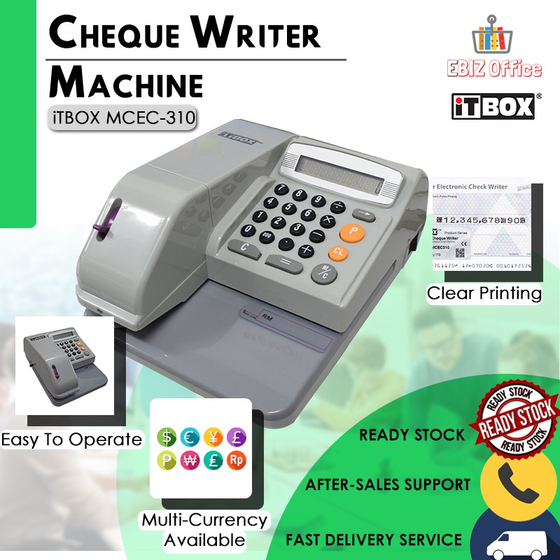 iTBOX Chequewriter Machine MCEC310 Cheque Writer Check Writer Cheque