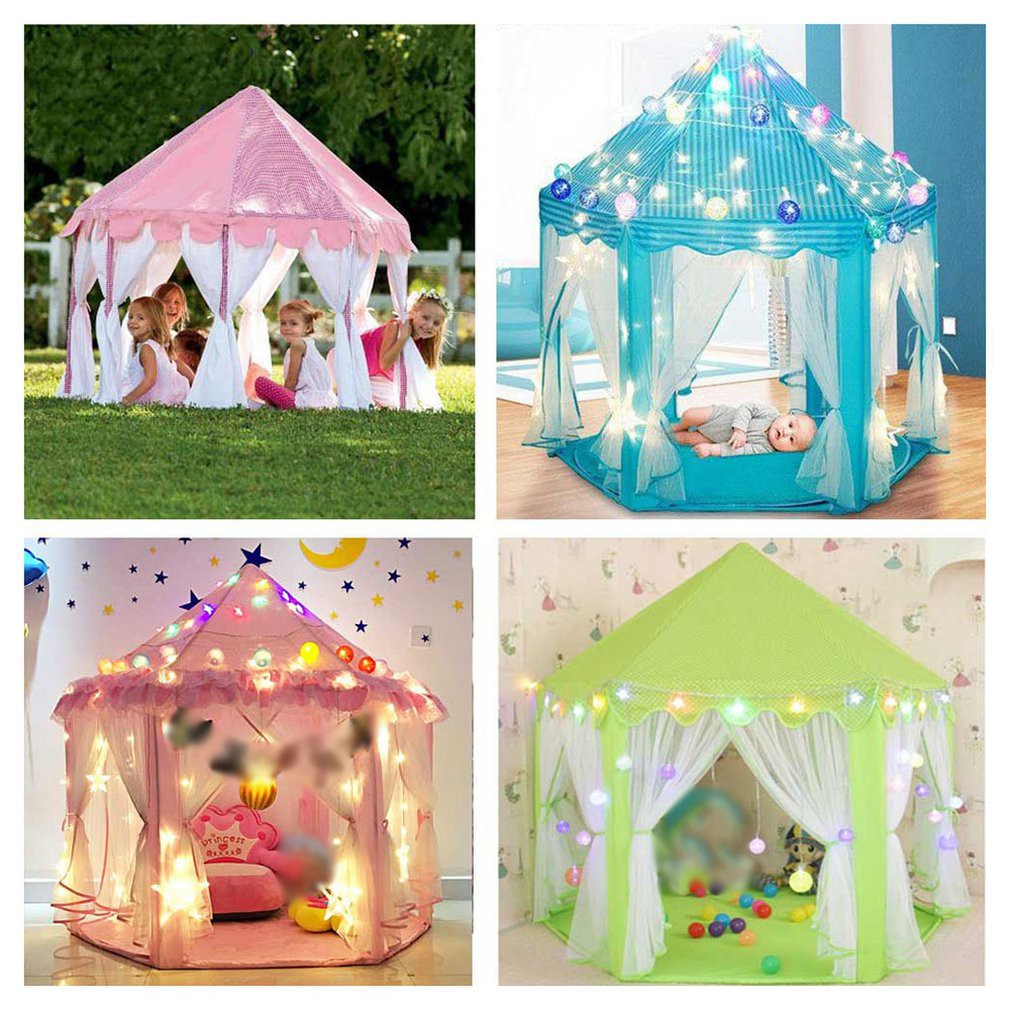 Children Kids Indoor Play Tent Folding Toy Tent Pop Up Girl Princess Castle Children Indoor
