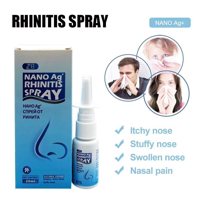 20ML Nano Silver Ions Rhinitis Spray Chronic Allergic Rhinitis ...