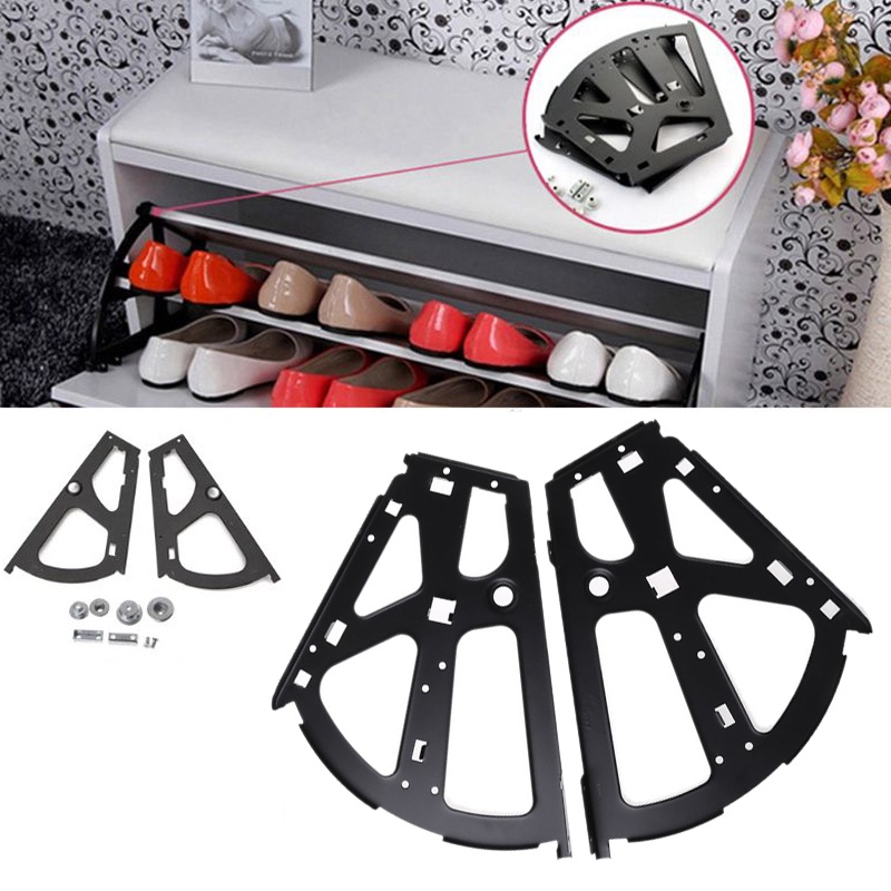 2PCS Shoes Drawer Hinges Flip Plate Turing Rack Flip Frame Rack