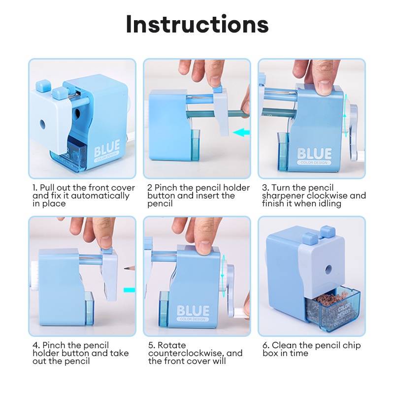 Deli Pencil Sharpener Machine Rotary Sharpener for Graphite Pencil φ6.9 ...