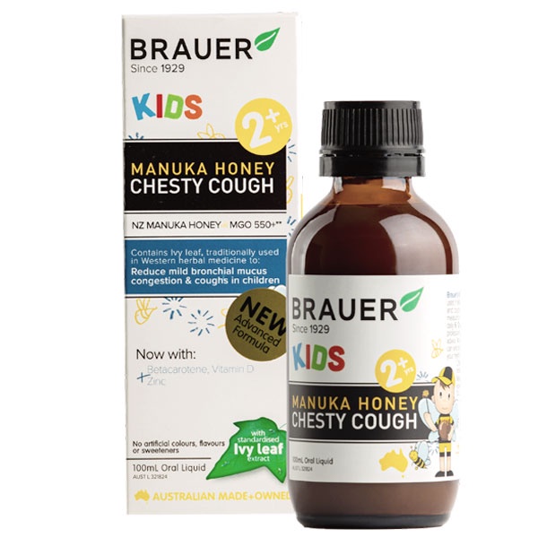 Brauer Kids Manuka Honey Chesty Cough, Phlegm Syrup For Children 2024