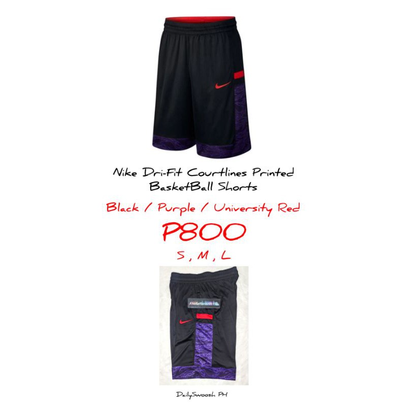 Nike Dri Fit Courtlines Printed Basketball Shorts 100 Legit Shopee Philippines