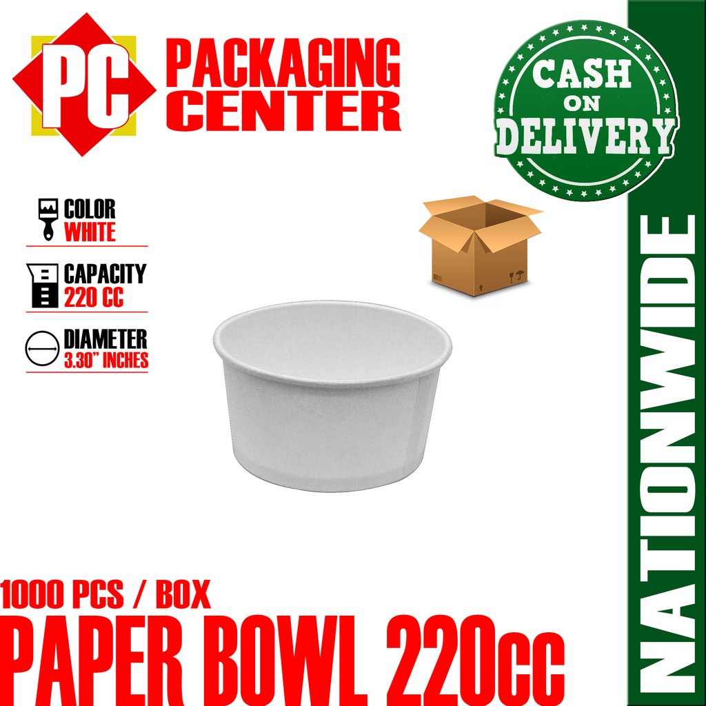220cc Paper Bowl by 1000pcs per box | Shopee Philippines