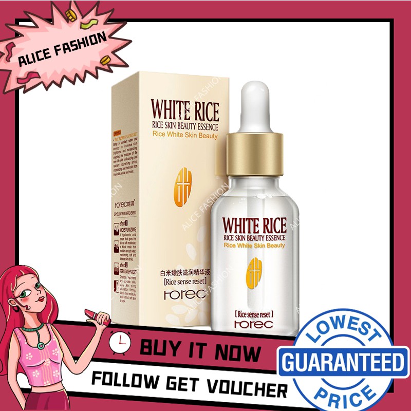 Rorec White Rice Serum Essence Moisturizing Anti Wrinkle Shopee