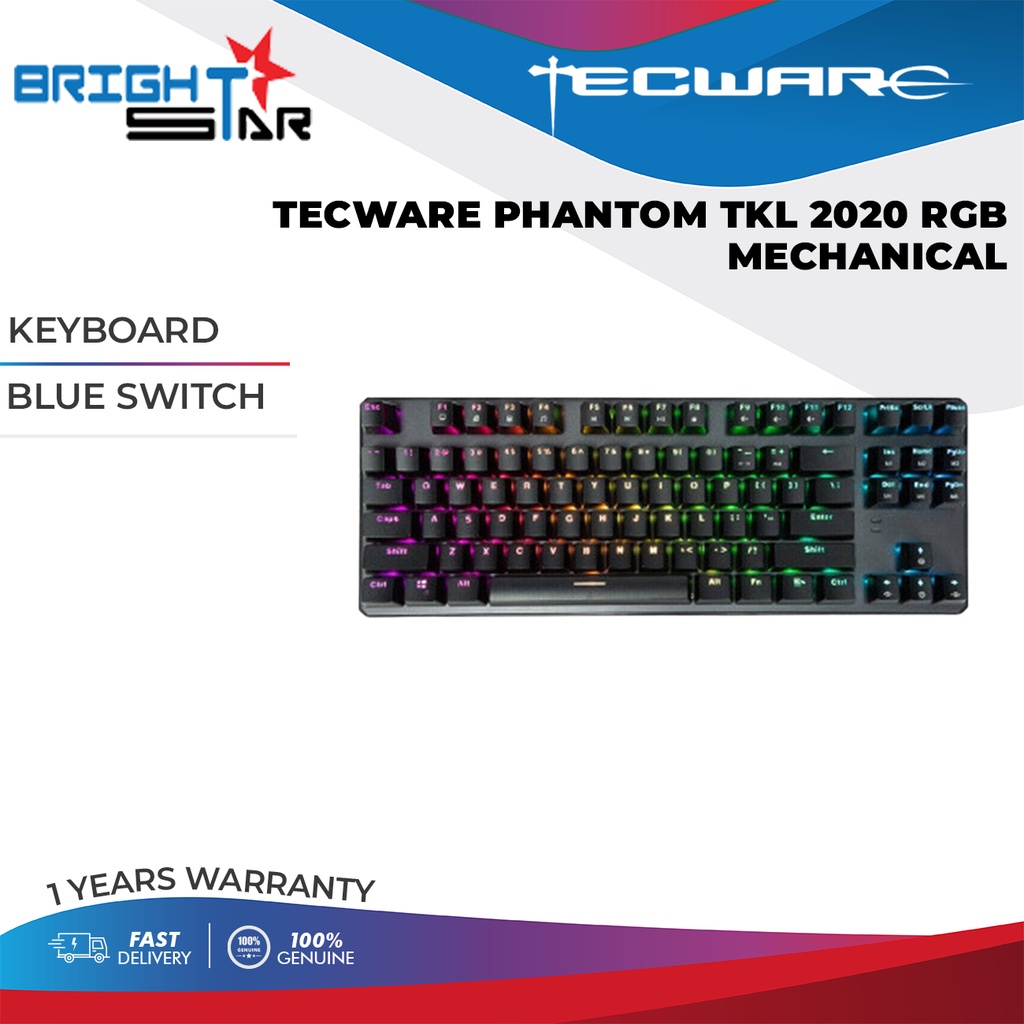 TECWARE PHANTOM TKL 2020 RGB MECHANICAL 87 keys ( BLUE SWITCH / RED ...