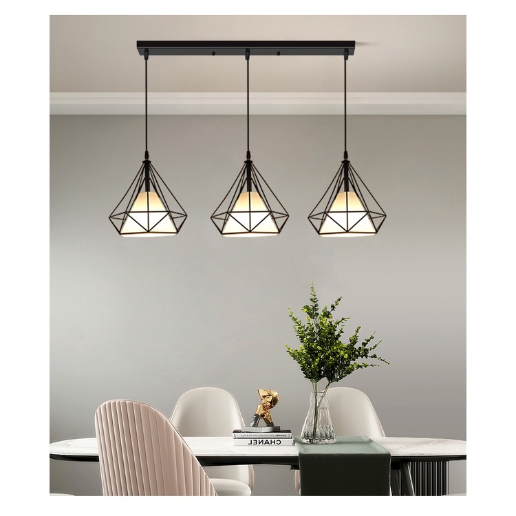 Manzan Drop light Hanging Diamond Pendant Light Lamp 3Heads Modern Simple Creative Led Bar Dining