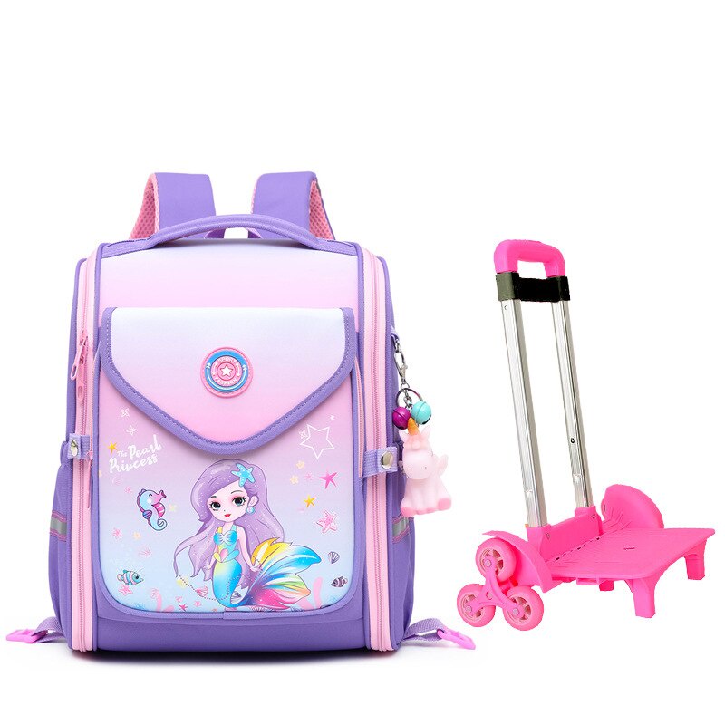 ZIRANYU Trolley bag for kids girls Unicorn bag Rolling luggage Backpack ...