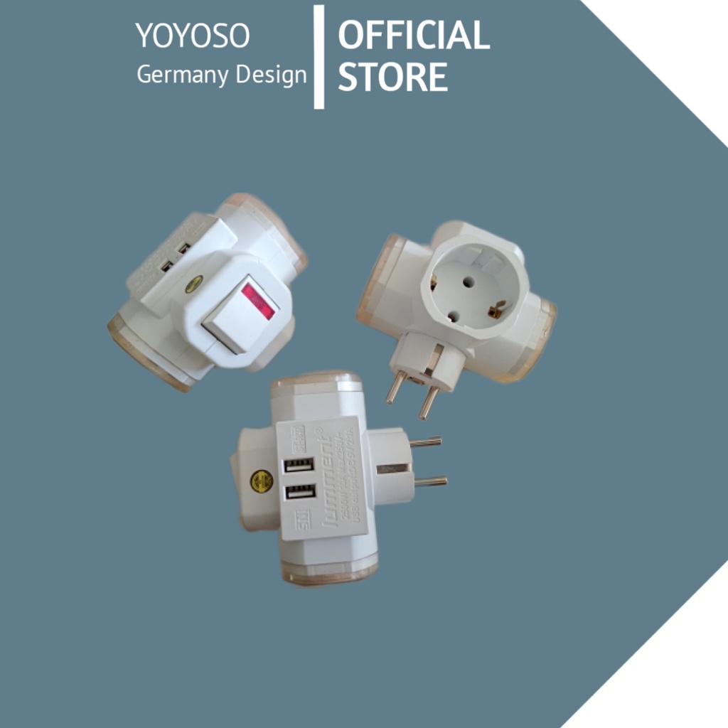 Ground T plug with 2-plug USB plug Multifunction plug with 2-USB plug ...