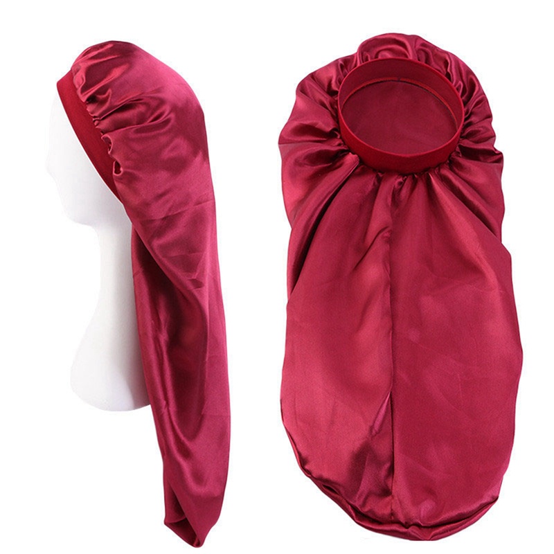 Fancyqube Satin Sleep Cap Elastic Wide Edge Satin Long Hair