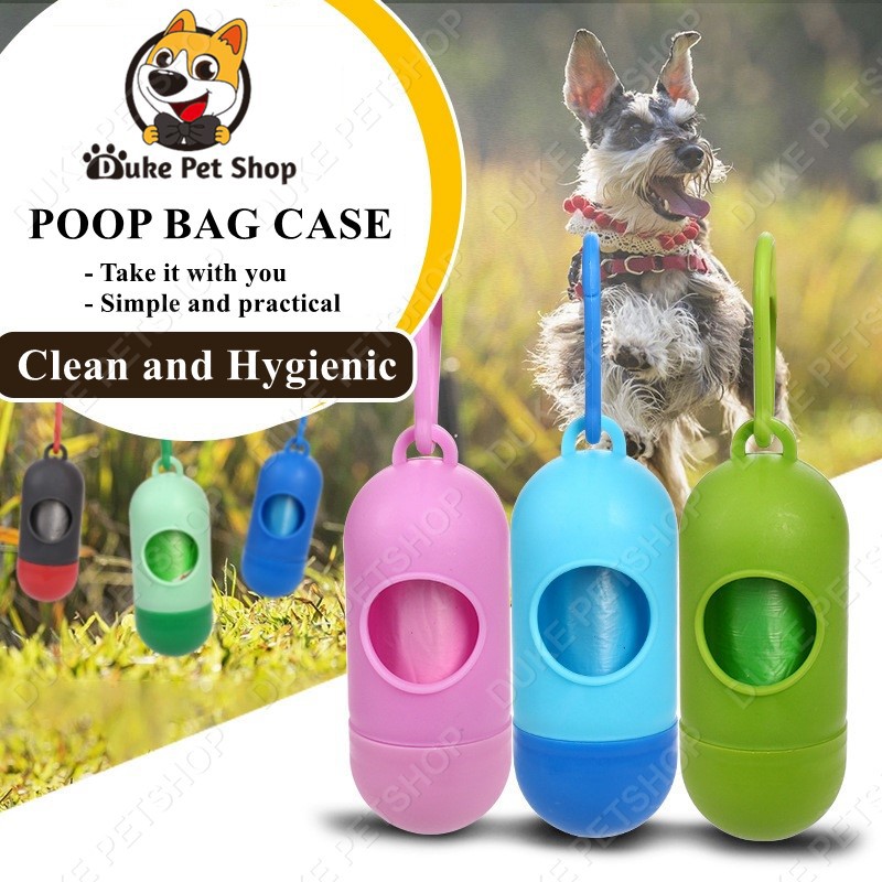 Poop Bag Dispenser Pet Dog Waste Garbage Case+Poop Pick Up Bags Holder ...