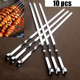 10/15Pcs Barbecue Must-haves Stainless Steel Barbecue Skewer Tube Reusable  Grill Sticks Utensil Kitchen Outdoor Camping BBQ Tool