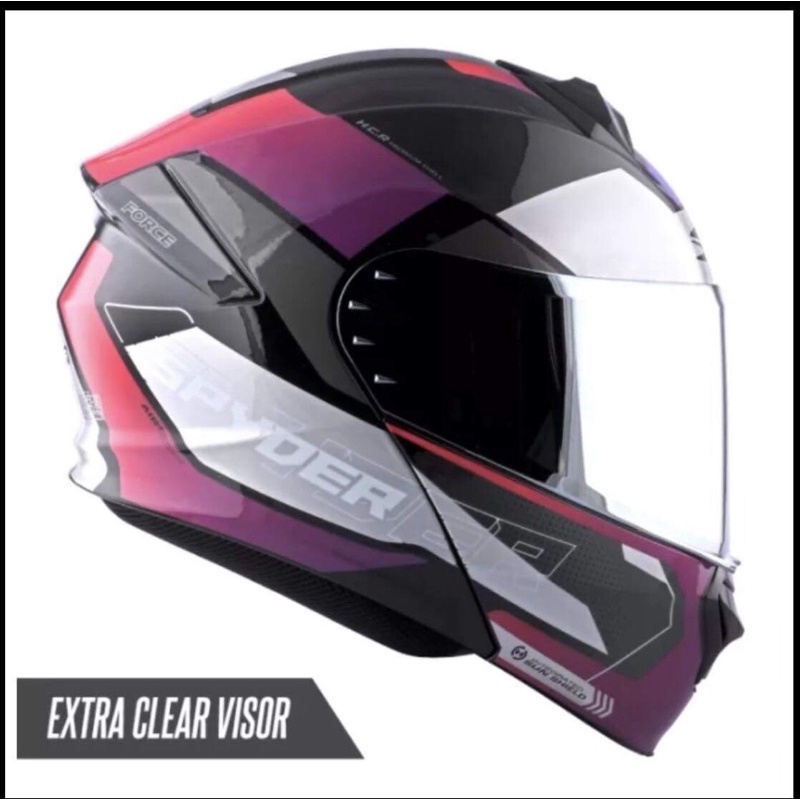 Spyder Modular Helmet with Dual Visor FORCE GD (Free extra lens ...