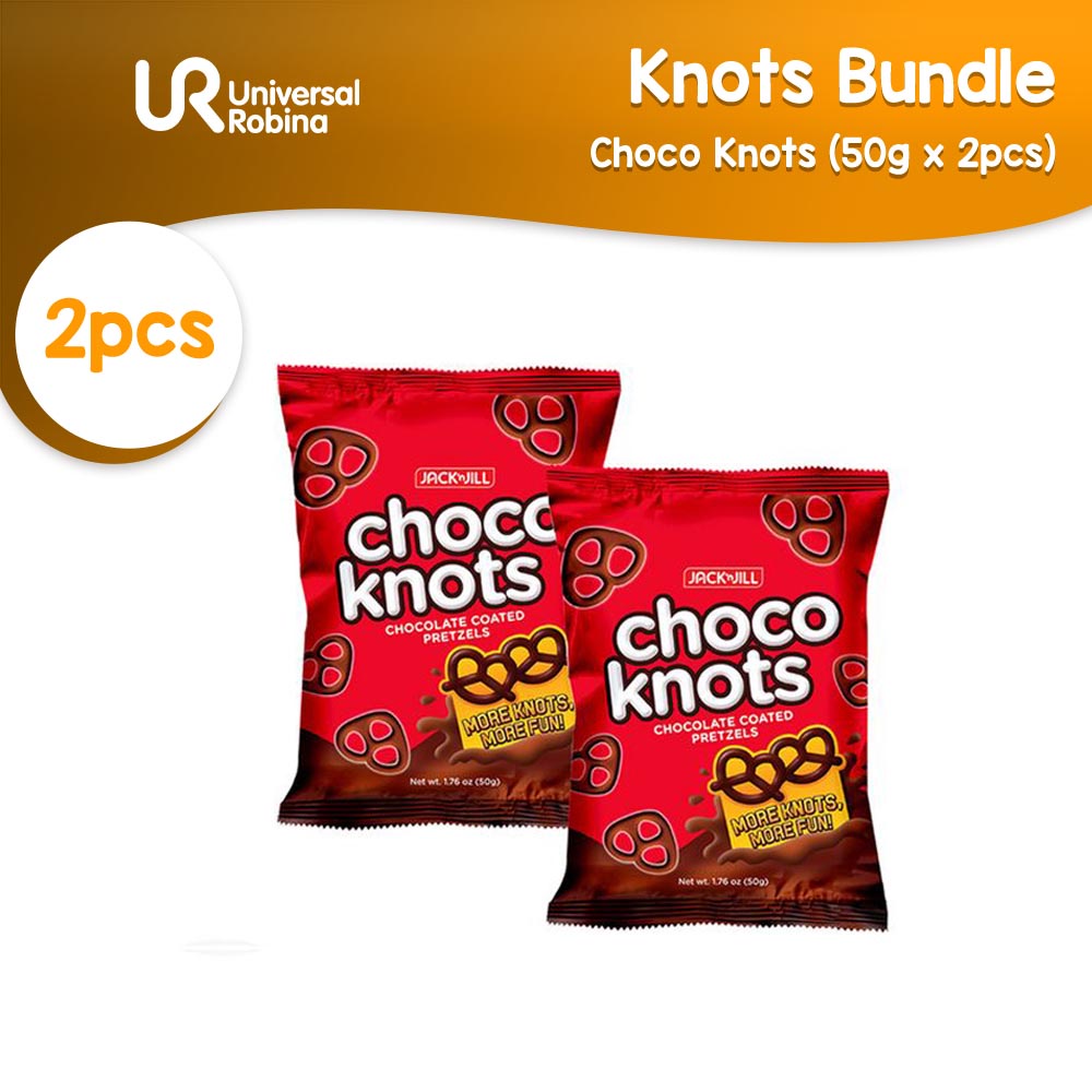 2 x Jack 'n Jill Choco Knots Chocolate Coated Pretzels Buddy Pack (50g