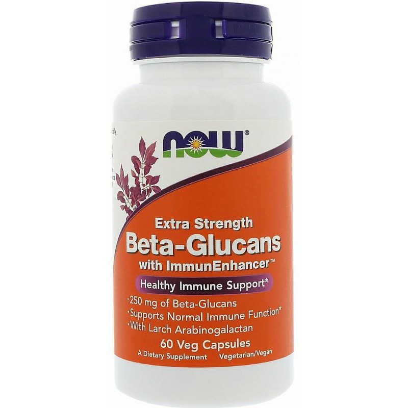 Now Beta Glucans Extra Strength 250mg - 60 Veggie Caps for Healthy ...