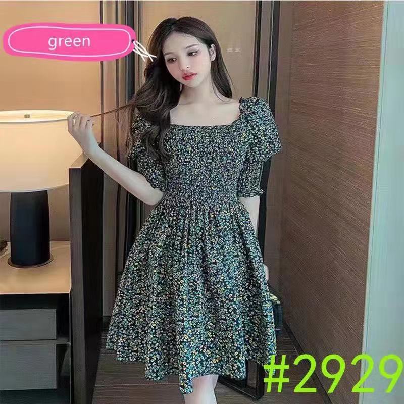 korean fashion puff dress floral mini dresses korean dress black