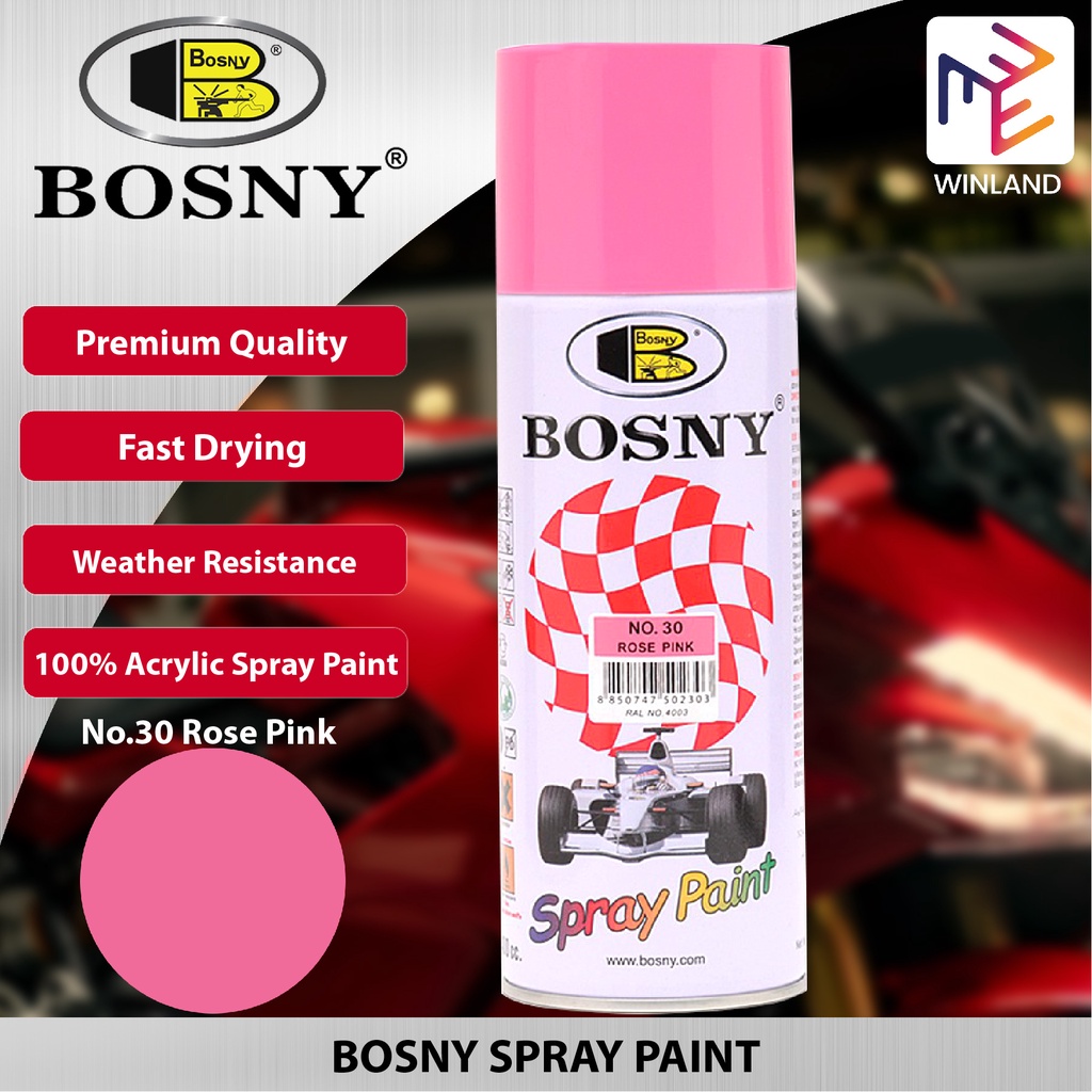 Bosny 100 Acrylic Spray Paint Rose Pink No.30 Spraypaint Pylox