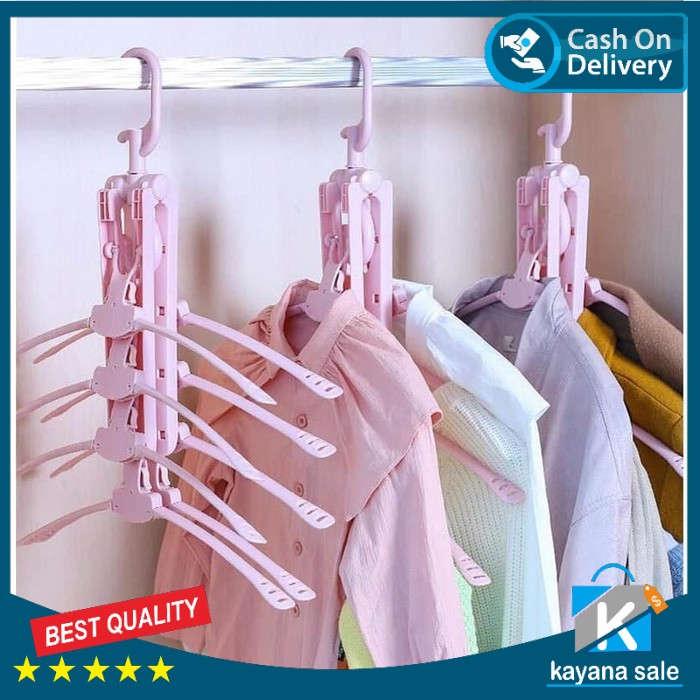 Ks 8 FISH BONES FOLDABLE CLOTHES DRYING HANGER Folding FISH Bone