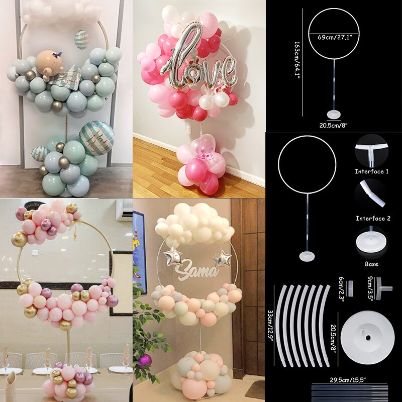 Circular Round & Heart Balloon Stand Base Set Balloon Arch Ring stand ...
