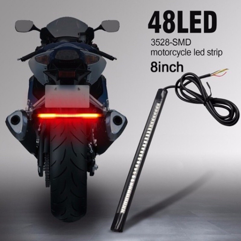 Motorcycle 48SMD Signal Light StripLED Brake Light Steering Strip ...
