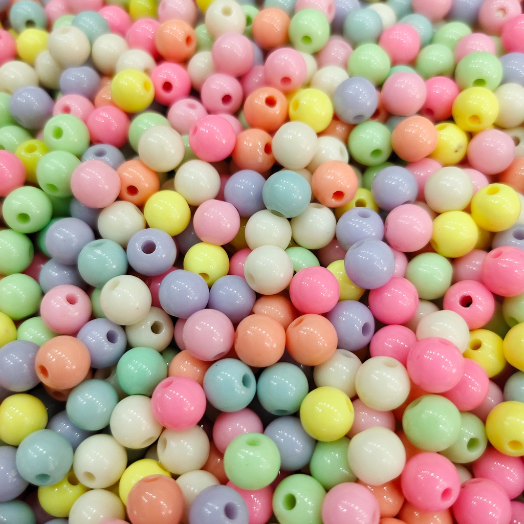 6mm100pcs/ 8mm100pcs/10mm50pcs Mix Matte Color Acrylic Beads For