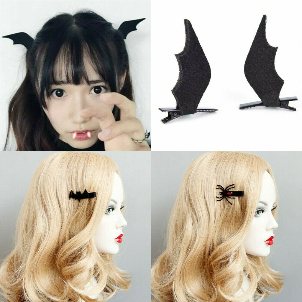 2Pcs Cute Bat Wings Hair Clips Hairpin Black Little Devil Bobby Pin ...