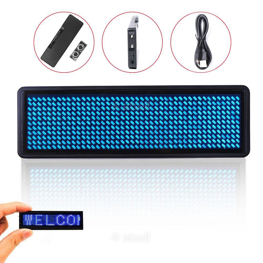 HW Mini LED Digital Programmable Rechargeable Scrolling Name Message ...