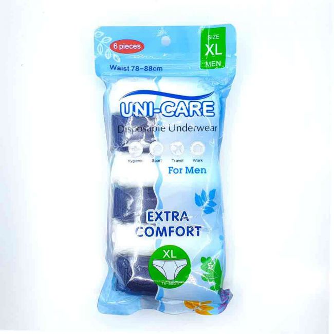 UniCare Men's Disposable Underwear 6s Xl Shopee Philippines