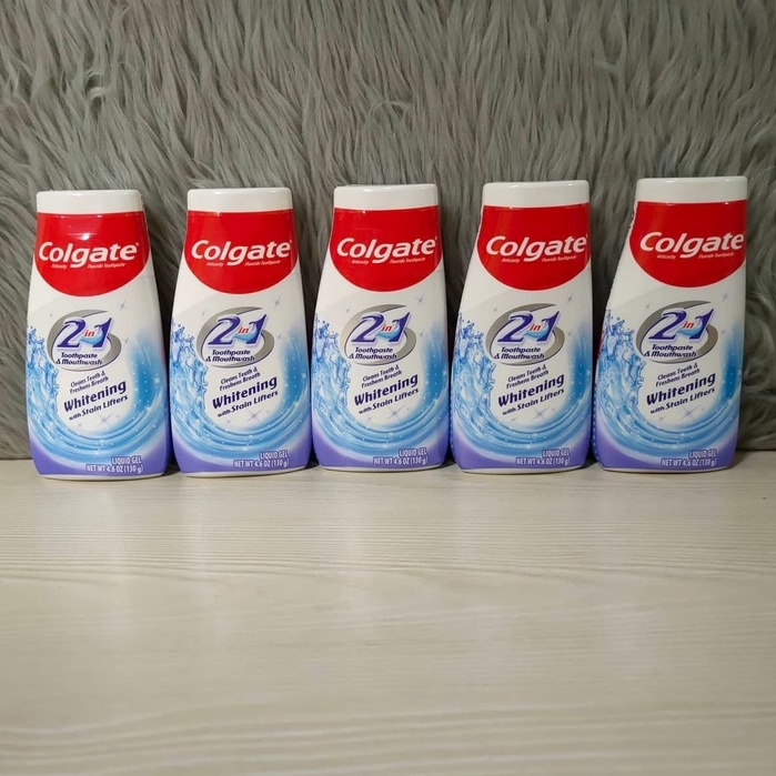 Colgate 2-in-1 Whitening Toothpaste Gel and Mouthwash - 4.6 OZ (130g ...