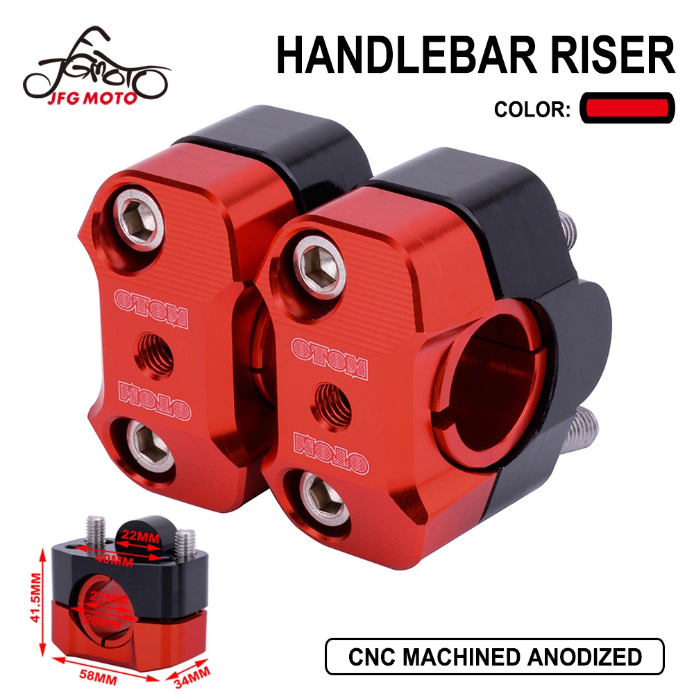 JFG MOTO Motorcycle Universal 22mm and 28mm Handlebar Riser Clamps ...