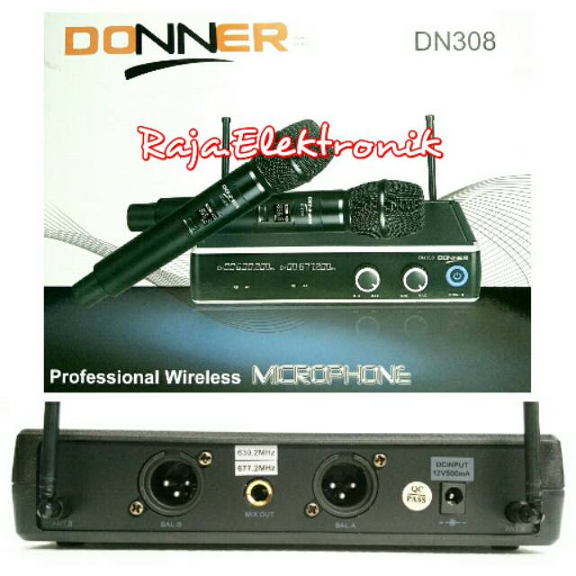 Wireless Microphone Donner Uhf Vocal Dual Microphone Professional