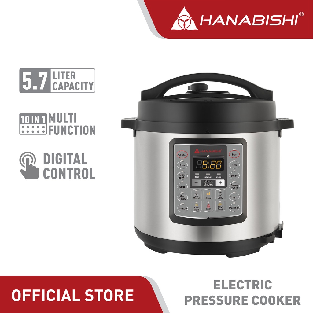 Hanabishi Electric Pressure Cooker HDIGPC10in1 5.7 liters 10 in 1 Multi function Digital display Shopee Philippines