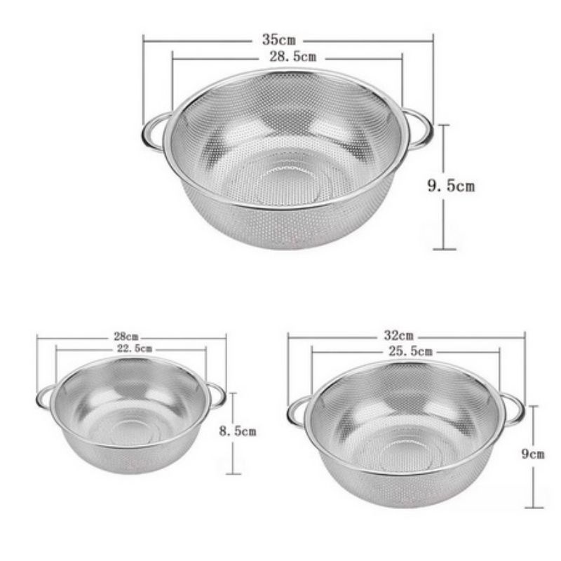 Stainless Steel Fine Mesh Strainer Bowl Drainer Vegetable Sieve 