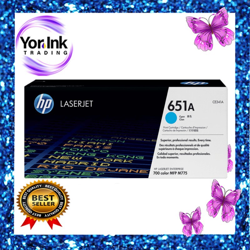 Hp 651a Cyan Original Laserjet Toner Cartridge Ce341a Shopee