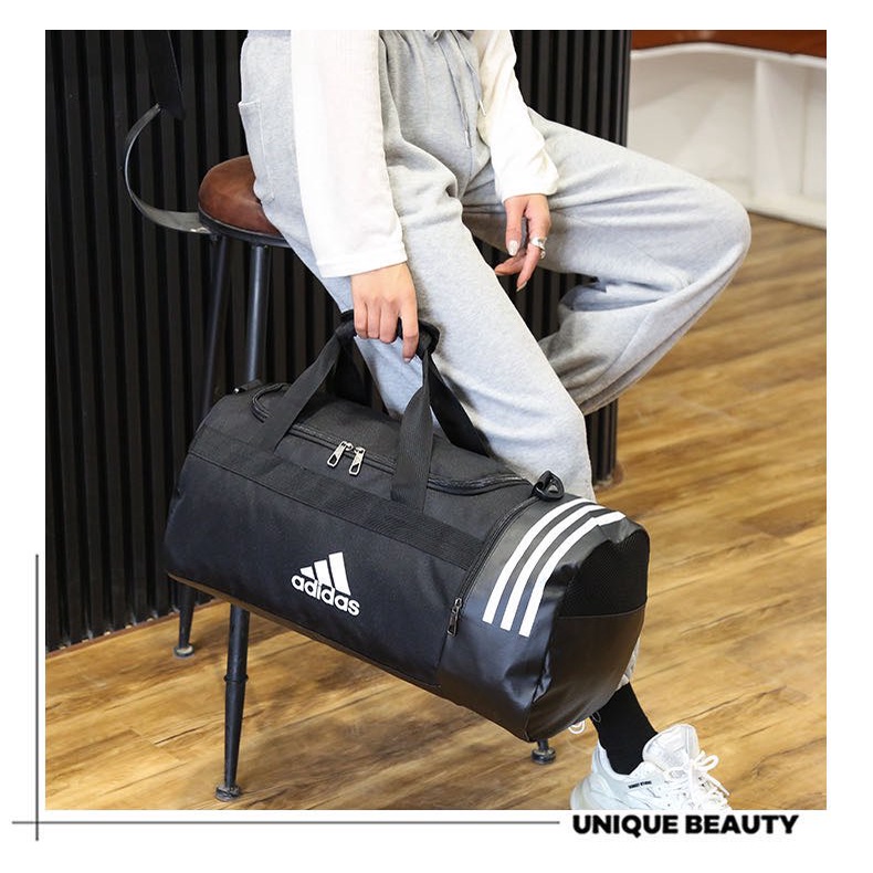 Fashion Adidas Large Travel Duffle Bag Waterproof Black Nylon Mens Sports Gym Duffel Bag on sale